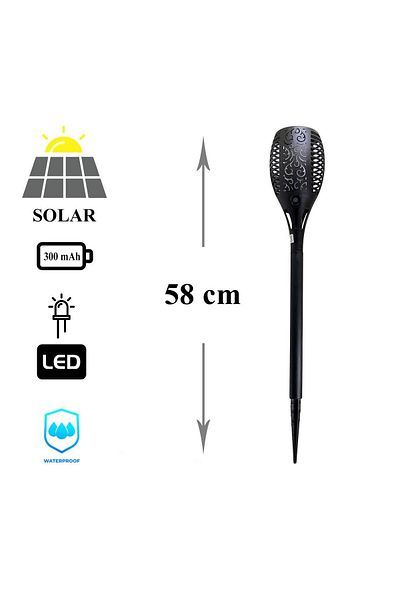 Strend Pro Solar garden lamp, torch type, 12 LED, AA, 10&#215;58 cm