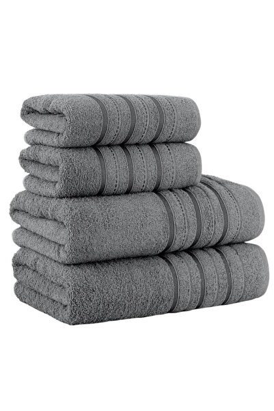 Acacia Set de prosoape de baie din 4 piese Dora Gri - 70X140cm x2 / 50x90cm x2