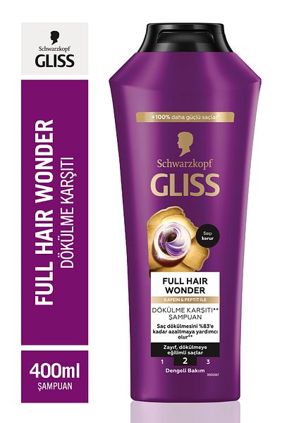 Gliss شامبو فول هير ووندر المضاد لتساقط الشعر 400 مل × 3 بلسم 360 مل × 3
