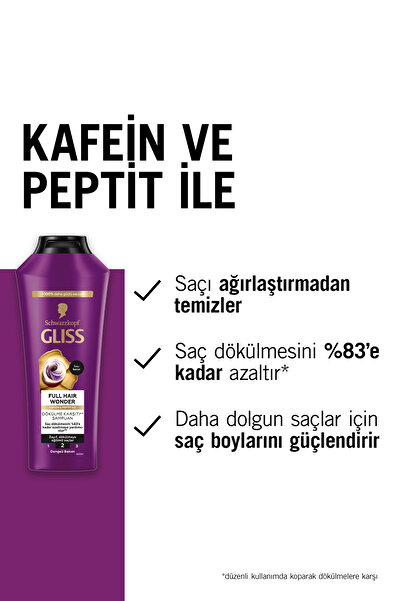 Gliss Full Hair Wonder Dökülme Karşıtı Şampuan 400 mlx3 Adet