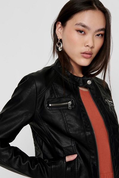 ONLY Кожено яке Onlbandit Faux Leather Biker 15081400-blk