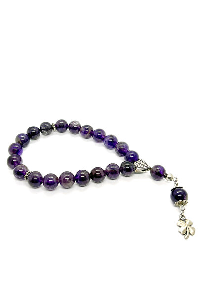 Doğaltaş هدية حجر الجمشت الطبيعي - 10 ملم - مسبحة للإجهاد وسوار