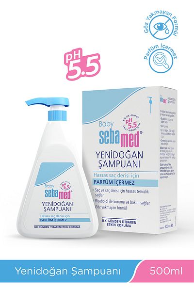 Sebamed Baby Ph 5.5 Newborn Baby Shampoo for Protection and Care with Bisabolol 500 ml