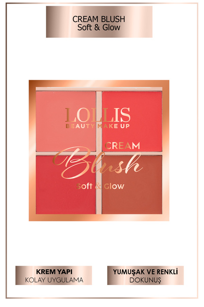 Lollis Cream Blush Soft & Glow / Krem Allık Yumuşak ve Işıltılı