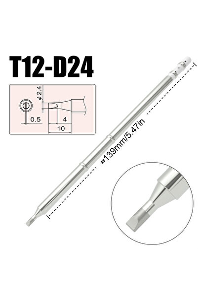 Choice3 رأس مكواة لحام من سلسلة T12 طراز T12-D24 لمحطات اللحام Hakko FX951 وF...