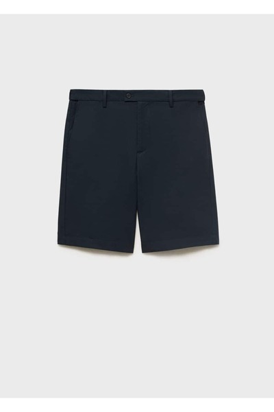 MANGO Man İçi lastik bantlı pamuklu bermuda şort