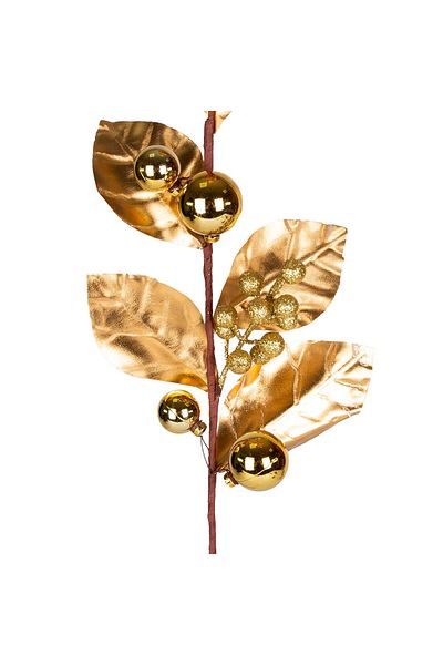 Herdekora New Year's Flower Pike Berry Gold Glitter Gold Leaf New Year's Bulk Gold 70 cm