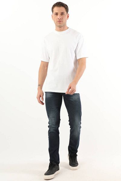 BANNY JEANS Мъжки дънкови панталони със средна талия, тъмносин