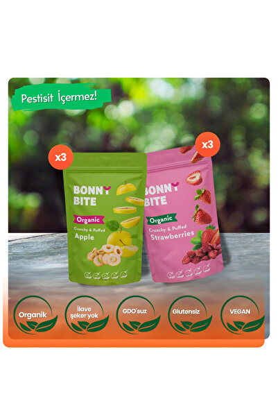 Bonny Bite Dried Crispy Strawberry & Crispy Apple 6 Pack