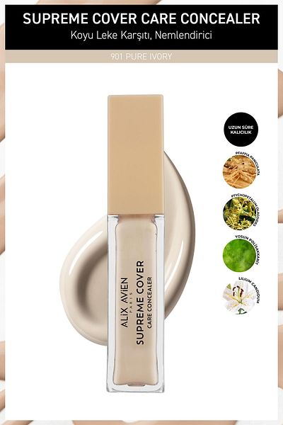 Alix Avien Permanent, Moisturizing, Cell Repairing Anti-Blemish Concealer - Supreme Cover Concealer 901 Pure Ivory