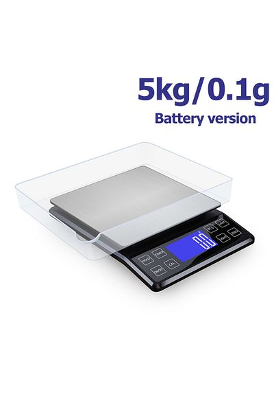 Choice 5kg Battery High Precision Kitchen Scale 3kg/5kg/10kg 0.1g Household Food Coffee Balance Waterproof