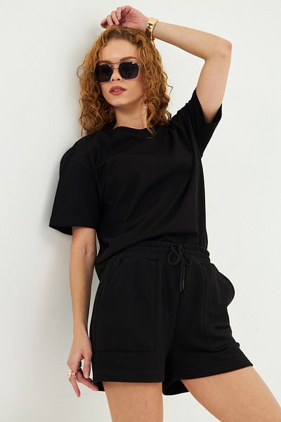 The Champ Clothing Cotton Relax Comfort Oversize Women's T-Shirt and Shorts Set