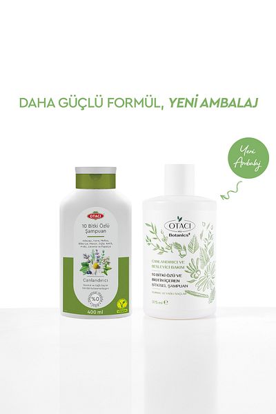 Otacı Botanics + Revitalizing & Nourishing Care - Herbal Shampoo Containing 10 Plant Extracts and Biotin