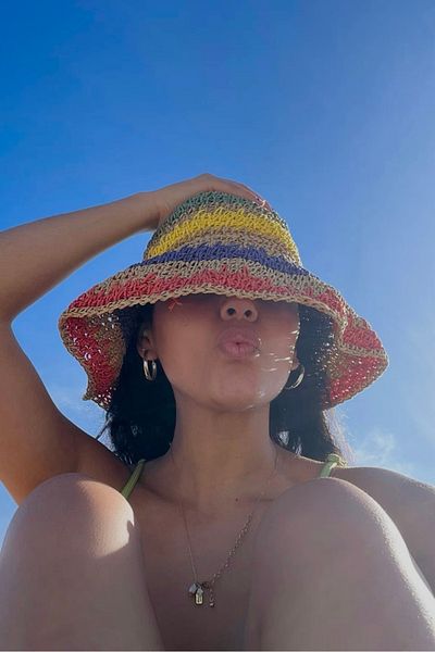 keisy Hand Knitted Straw Premium Bucket Hat