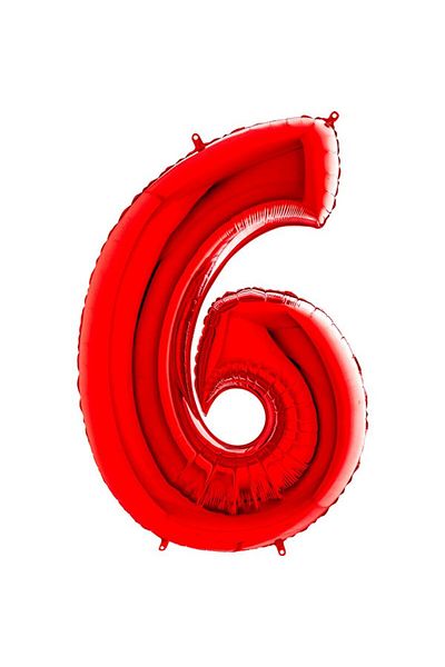 Pandoli Partidolu 6 Number Foil Balloon 100 Cm Red Color