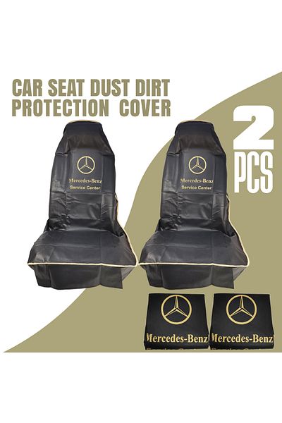 Generic Mercedes Benz Car Seat Covers 2pcs – Dust & Dirt Protection For Service Center & Daily Use Black