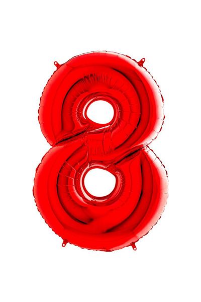 Pandoli Partidolu 8 Number Foil Balloon 100 Cm Red Color