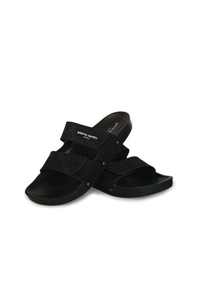 Pierre Cardin Мъжки ежедневни летни чехли 7019 с велкро закопчаване в черно