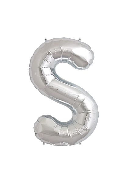 Pandoli Partidolu S Letter Foil Balloon 100 Cm Silver