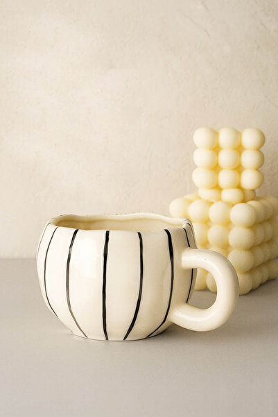 Anadolu Saray Handmade Ceramic Black Striped Zebra Design Mug Mug Cup | Mug Cup Mug Coffee Cup