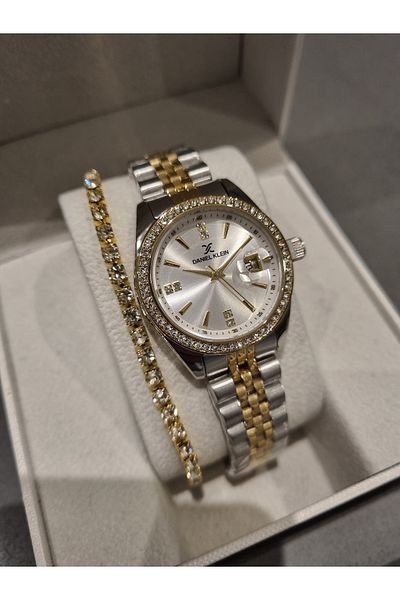 Daniel Klein Steel Bracelet Stone Women's Wristwatch Zircon Stone Bracelet