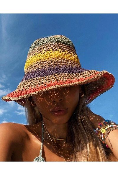 keisy Hand Knitted Straw Premium Bucket Hat