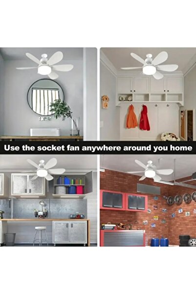 Goes Fan Light 6 Kanat 52 Cm Çapında Tavan Vantilatörlü Led Ampul, Kumandalı