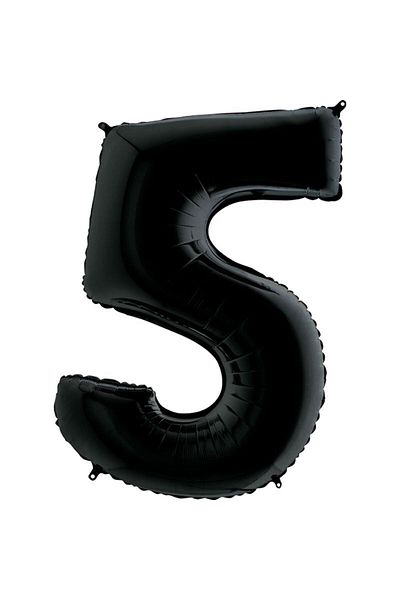 partidolu بالون فويل 5 أرقام لون أسود 100 سم