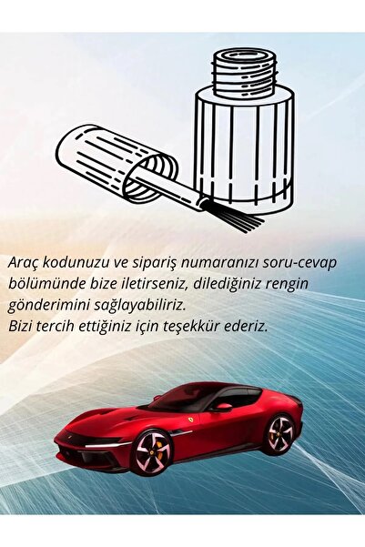 Yıldız Ticaret ARAÇ RENK KODUNA ÖZEL RÖTUŞ BOYA SETİ (7 PARÇA)