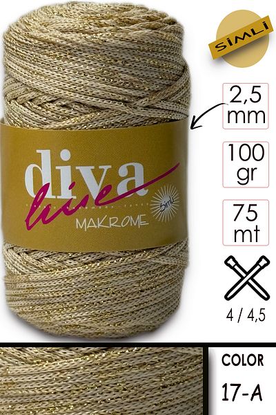 Diva İplik Diva 17a Μοντέλο Macrame Glitter String