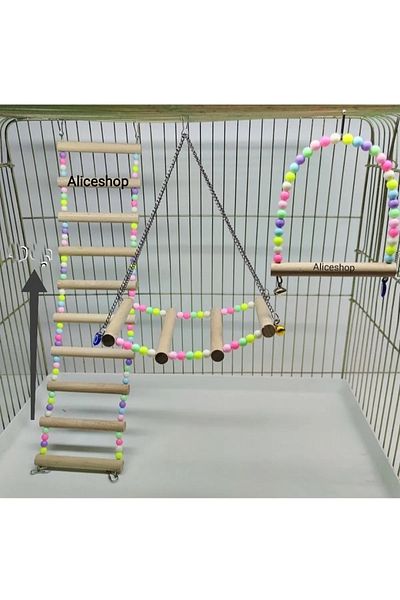 Alice 3-Piece Bird Toy Set Cage Accessories