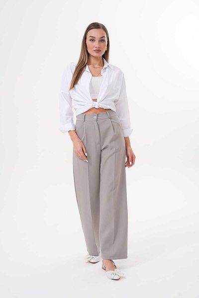 H&A İSTANBUL Women's New Season Pleated Fabric High Waist Palazzo Pants