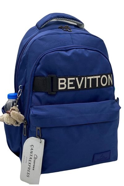 ÇantaExpress 34200 Navy Blue School Bag Waterproof Fabric Unisex School Backpack