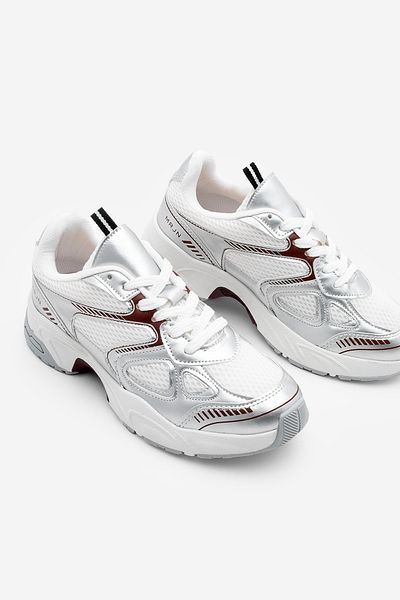 Marjin Women's Sneaker Thick Sole Lace-Up Mesh Detailed Sports Shoes Sargen Claret Red