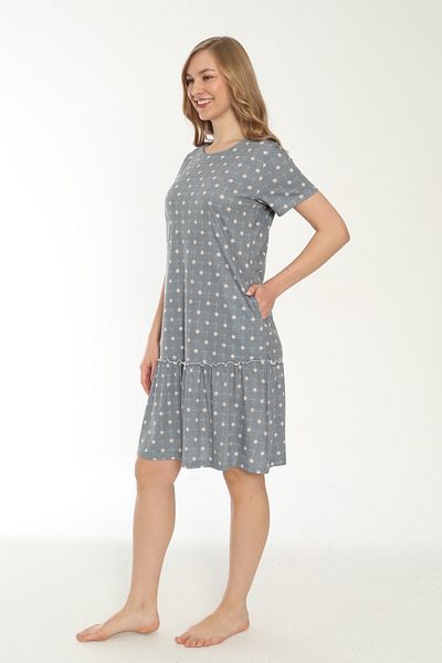 ROMEO LİFE Women's Cotton Viscose Fabric Patterned Printed Summer Dress 7667