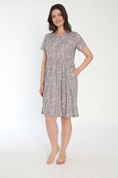 ROMEO LİFE Women's Cotton Viscose Fabric Patterned Printed Summer Dress 7661