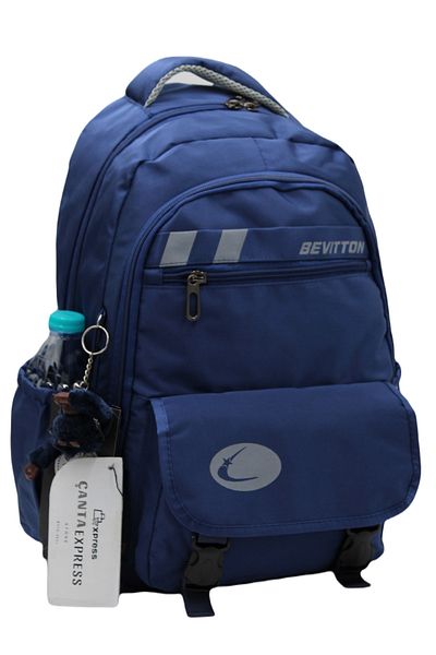 ÇantaExpress 34300 Σχολική τσάντα Navy Blue Αδιάβροχο ύφασμα Unisex Σχολικό σακίδιο πλάτης