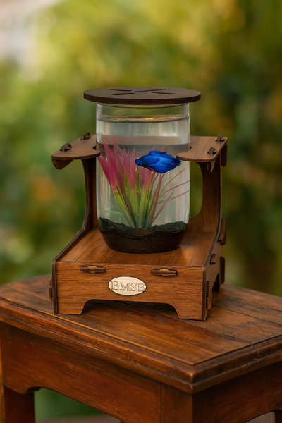 Quun Beta Mini Akvaryum Ahşap Tasarım