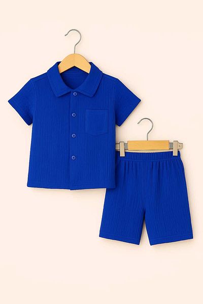 My Kids Wear Costum pentru băiat cu pantaloni scurți cu buzunar