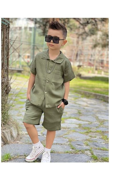 My Kids Wear Pocket Detailed Boy's Shorts Suit