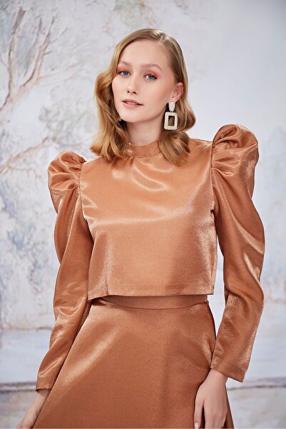 Birgül Bektaş Σετ φούστα με μανίκια καρπούζι από χαλκό