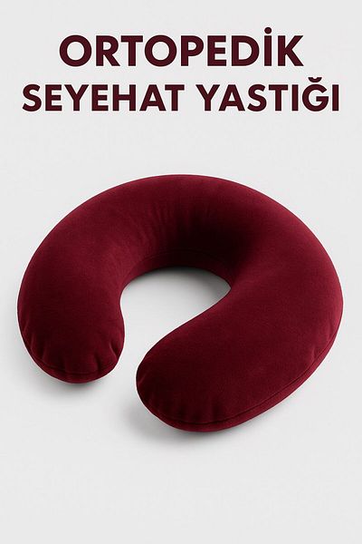 Viscomina Visco Neck Pillow Orthopedic Visco Travel Neck Pillow Claret Red
