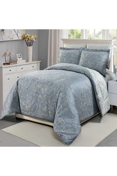 Sleep Blue مفرش بيرينا قطن صيفي مزدوج 6 قطع