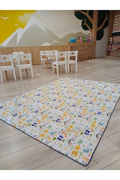 MUCİT KİDS Waterproof Jungle Animals Themed Cover – 150X150 cm |   Suitable for Bottom Opening, Playing, Picnic, Painting