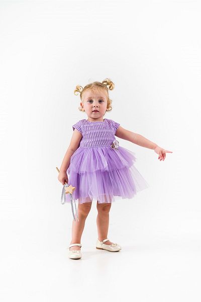 WECAN EXCLUSİVE Rod Pattern Tutu Dress Lilac