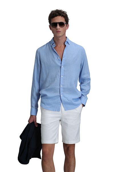 Lufian Ανδρικό πουκάμισο Pitaya Basic Comfort Fit Μπλε