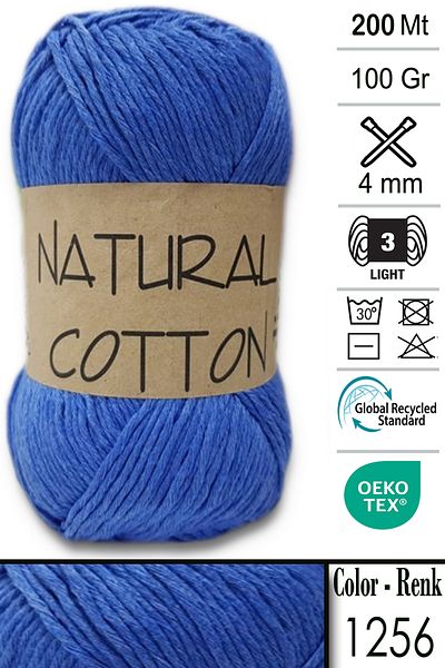 Diva İplik Diva Natural Cotton 1256 Albastru