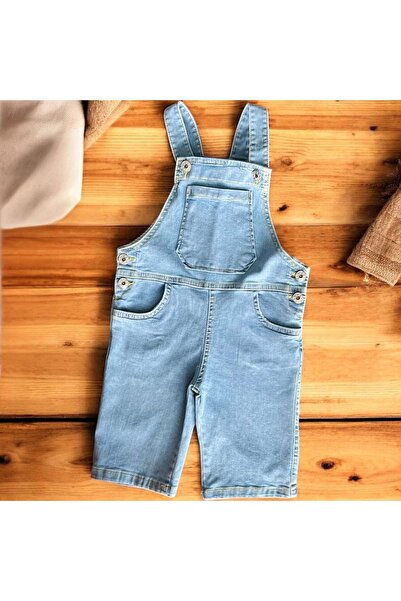 RİNDO KİDS KOT ŞORT SALOPET Açık Mavi