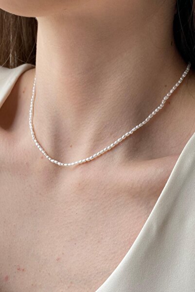 Birinci 925 Ayar Gümüş Kadın Çıtır Inci Kolye