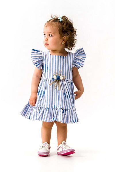 WECAN EXCLUSİVE Striped Dress Blue